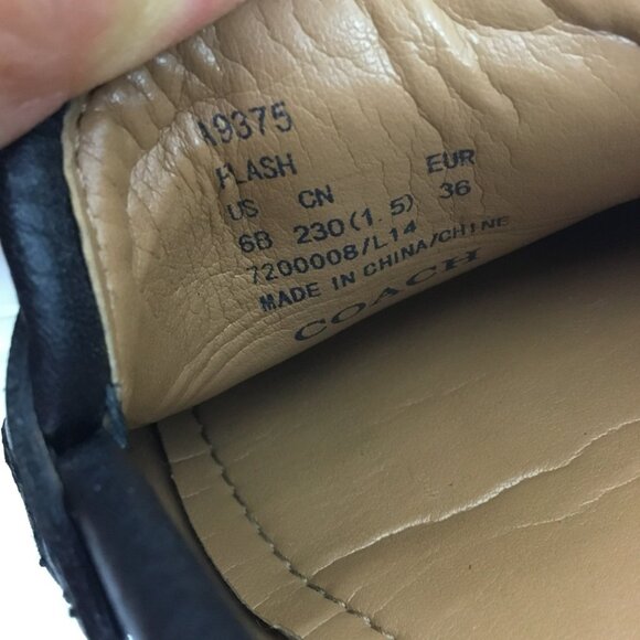Coach Flash A9375 Womens 6B Slip On Soft Leather Loafers Black - Picture 10 of 10